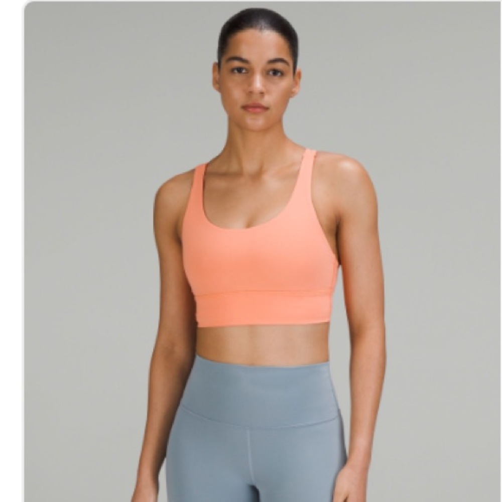 Coral lululemon longline Energy Bra
